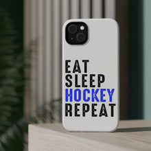 DistinctInk ToughCase for Apple iPhone, Compatible with MagSafe Charging - Eat Sleep Hockey Repeat