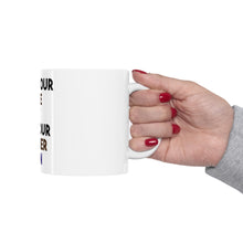 DistinctInk Glossy White Coffee / Tea Mug - May Your Coffee Be Hot Eyeliner Be Even