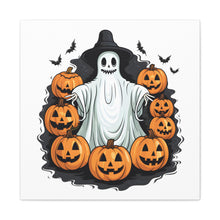 DistinctInk Canvas Wall Art with Ghost Skeleton Pumpkins Pattern for Halloween