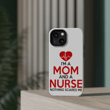 DistinctInk ToughCase for Apple iPhone, Compatible with MagSafe Charging - Mom and a Nurse Nothing Scares Me