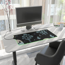 DistinctInk LED Gaming Mouse Pad with Ghastly Skeletal Shadows Design for Halloween