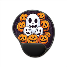 DistinctInk Mouse Pad with Wrist Rest  with Skele-Pumpkin Ghost Pattern Design for Halloween