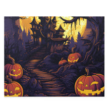 DistinctInk Jigsaw Puzzle with Ghostly Ghouls in the Graveyard Design for Halloween