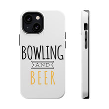 DistinctInk ToughCase for Apple iPhone, Compatible with MagSafe Charging - Bowling and Beer