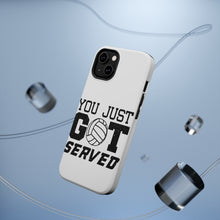 DistinctInk ToughCase for Apple iPhone, Compatible with MagSafe Charging - You Just Got Served Volleyball