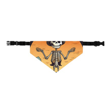 DistinctInk Adjustable Pet Banana Collar with Skelefun Halloween Design for Halloween
