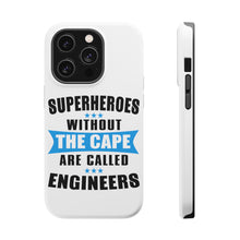 DistinctInk ToughCase for Apple iPhone, Compatible with MagSafe Charging - Superheroes Without Cape are Engineers