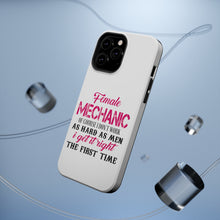 DistinctInk ToughCase for Apple iPhone, Compatible with MagSafe Charging - Female Mechanic Get It Right the First Time