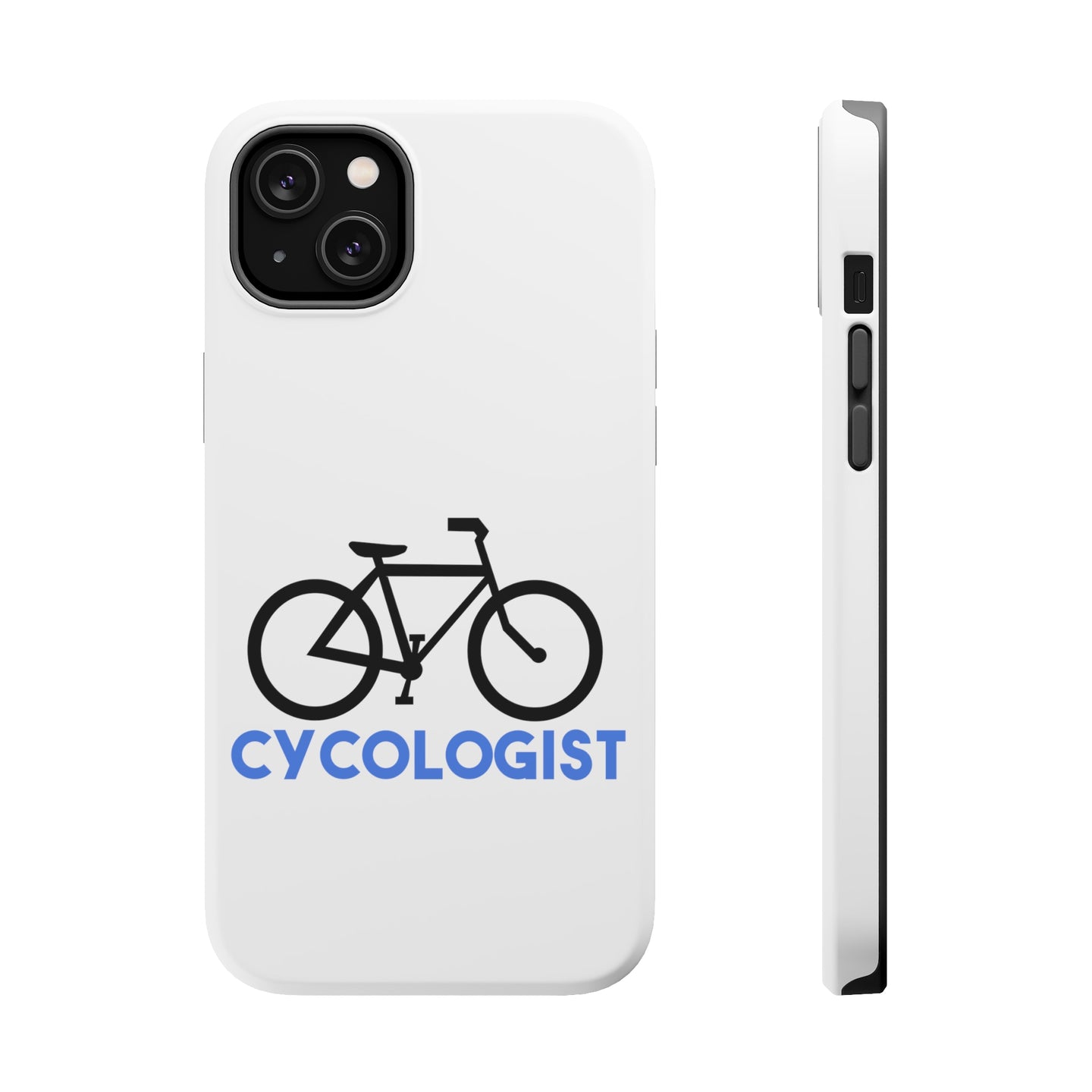 DistinctInk ToughCase for Apple iPhone, Compatible with MagSafe Charging - Cycologist Bicycle Cycling