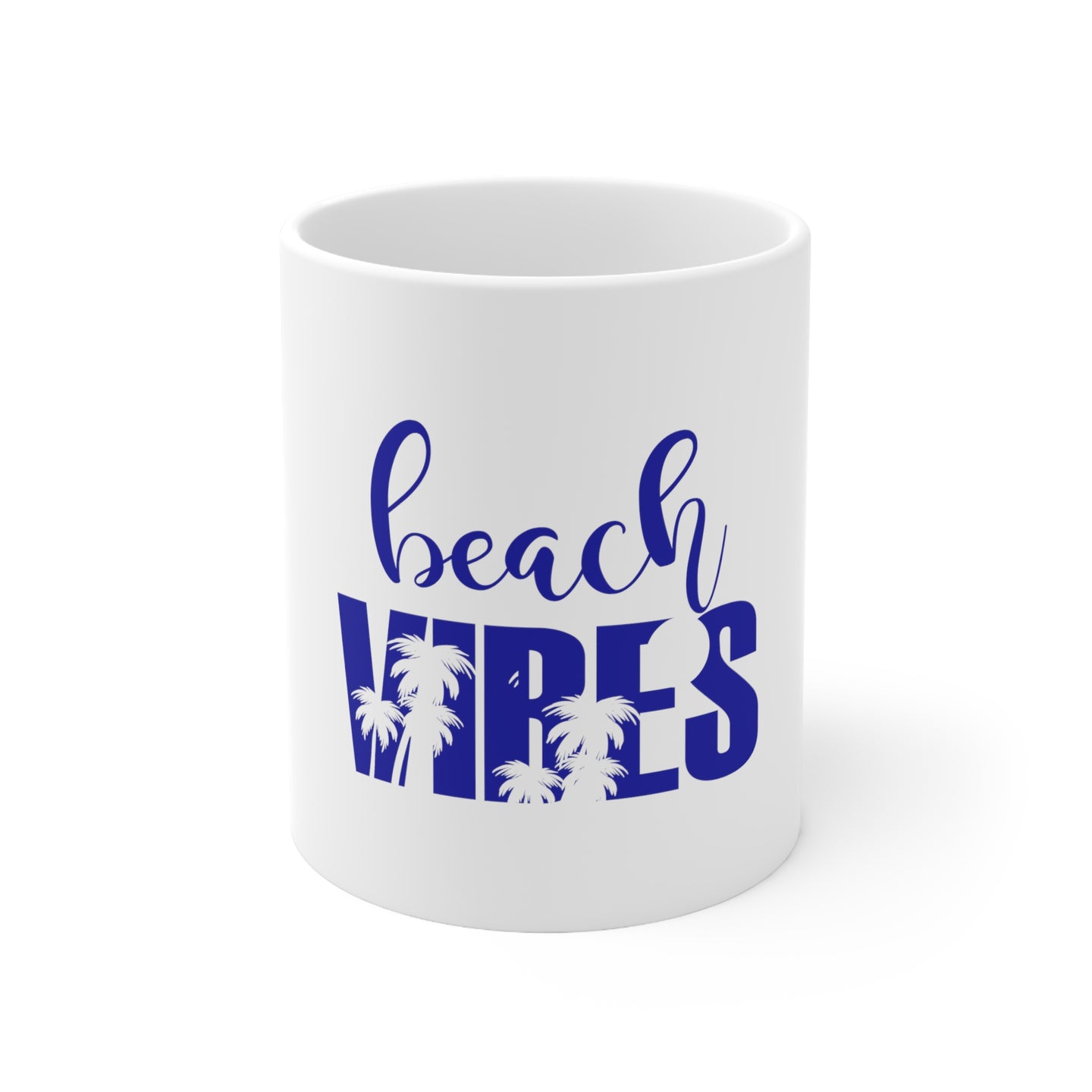 DistinctInk Glossy White Coffee / Tea Mug - Beach Vibes