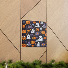 DistinctInk Canvas Wall Art with Spooky Bat-o-lanterns for Halloween
