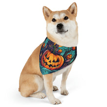 DistinctInk Adjustable Pet Banana Collar with Trick or Treat Parade Design for Halloween