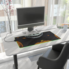 DistinctInk LED Gaming Mouse Pad with Ghastly Skeleton Pumpkins Design for Halloween