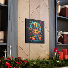 DistinctInk Canvas Wall Art with Trick or Treat Parade for Halloween
