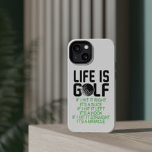DistinctInk ToughCase for Apple iPhone, Compatible with MagSafe Charging - Life is Golf Slice Hook Straight Miracle