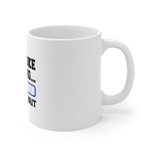 DistinctInk Glossy White Coffee / Tea Mug - Dad Joke Loading Please Wait - Blue