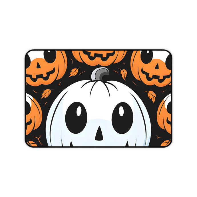 DistinctInk Desk Mat with Ghost Skeleton Cartoon Pumpkin Design for Halloween