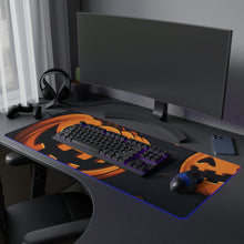 DistinctInk LED Gaming Mouse Pad with Nightly Fright of Bats and Ghouls Design for Halloween