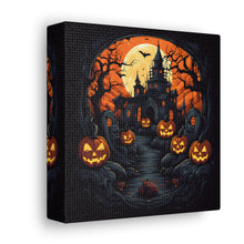 DistinctInk Canvas Wall Art with Darkness Falls on Halloween for Halloween