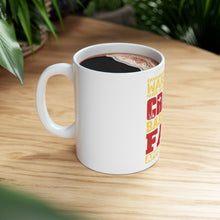 DistinctInk Glossy White Coffee / Tea Mug - Warning Crazy Baseball Fan Approaching