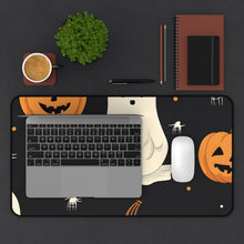 DistinctInk Desk Mat with Spooky Skeleton Pumpkin Patch Design for Halloween
