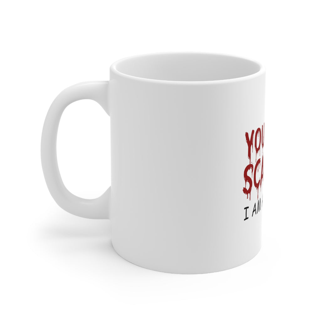 Glossy White Coffee / Tea Mug - You Can't Scare Me I Am a Teacher, view 2