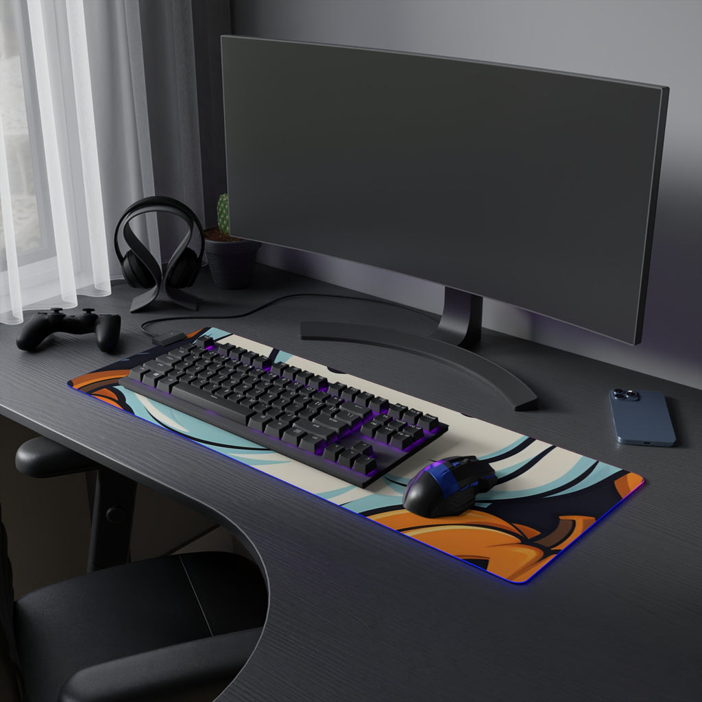 LED Gaming Mouse Pad with The Ghostly Skeleton Pumpkin Design for Halloween, view 21