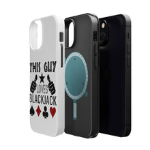 DistinctInk ToughCase for Apple iPhone, Compatible with MagSafe Charging - This Guy Loves Blackjack