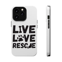 DistinctInk ToughCase for Apple iPhone, Compatible with MagSafe Charging - Live Love Rescue - Dog Paw