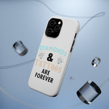 DistinctInk ToughCase for Apple iPhone, Compatible with MagSafe Charging - Diamonds and Tattoos Are Forever