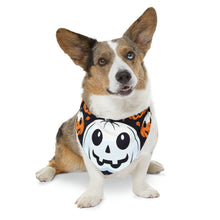 DistinctInk Adjustable Pet Banana Collar with Ghost Skeleton Cartoon Pumpkin Design for Halloween