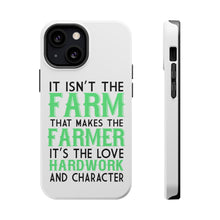 DistinctInk ToughCase for Apple iPhone, Compatible with MagSafe Charging - Hard Work & Character Make the Farmer