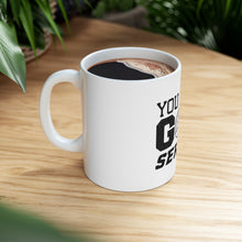 DistinctInk Glossy White Coffee / Tea Mug - You Just Got Served Volleyball