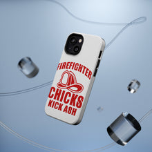 DistinctInk ToughCase for Apple iPhone, Compatible with MagSafe Charging - Firefighter Chicks Kick ASH