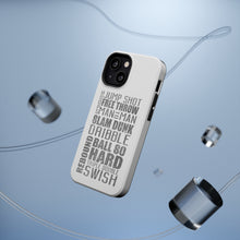DistinctInk ToughCase for Apple iPhone, Compatible with MagSafe Charging - Basketball Word Art Jump Shot Free Throw