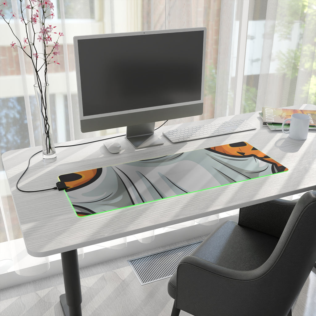 LED Gaming Mouse Pad with "Spooky Skeleton Pumpkins" Design for Halloween, view 22