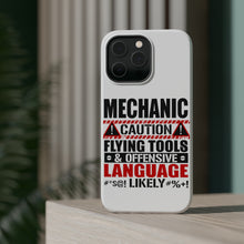 DistinctInk ToughCase for Apple iPhone, Compatible with MagSafe Charging - Mechanic Flying Tools & Offensive Language
