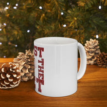 DistinctInk Glossy White Coffee / Tea Mug - Quest For The Net Basketball