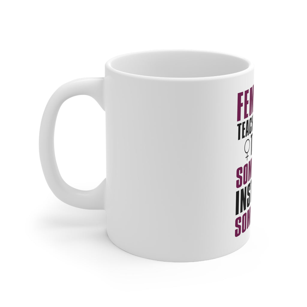 Glossy White Coffee / Tea Mug - Feminism - Somebodies vs Somebody's, view 2