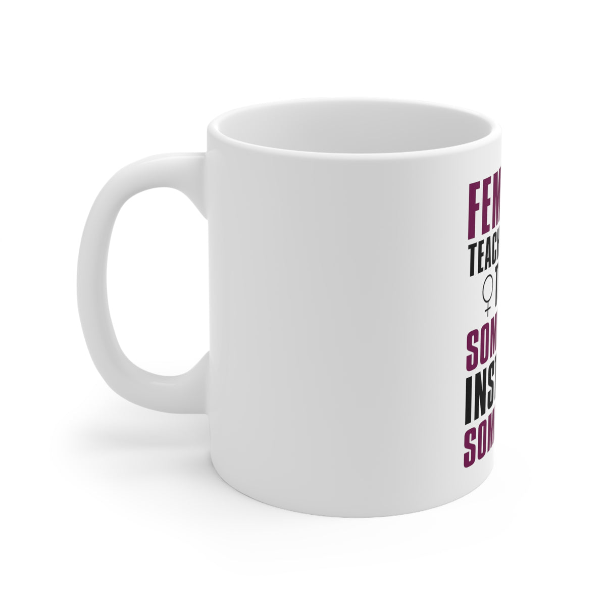 Glossy White Coffee / Tea Mug - Feminism - Somebodies vs Somebody's, view 2