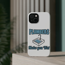 DistinctInk ToughCase for Apple iPhone, Compatible with MagSafe Charging - Plumbers Make You Wet