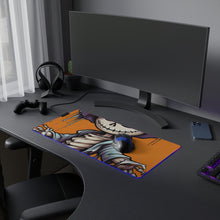 DistinctInk LED Gaming Mouse Pad with Haunted Jack-O'-Skeleton Design for Halloween