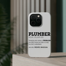 DistinctInk ToughCase for Apple iPhone, Compatible with MagSafe Charging - Plumber Definition - Solves A Problem