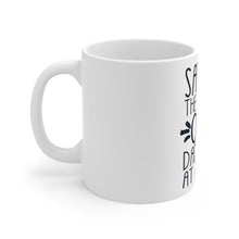 DistinctInk Glossy White Coffee / Tea Mug - Saving the World One Dad Joke at a Time