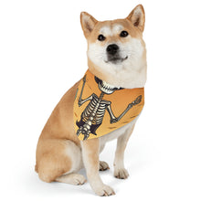 DistinctInk Adjustable Pet Banana Collar with Skelefun Halloween Design for Halloween