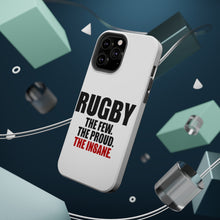DistinctInk ToughCase for Apple iPhone, Compatible with MagSafe Charging - Rugby The Few The Proud the Insane