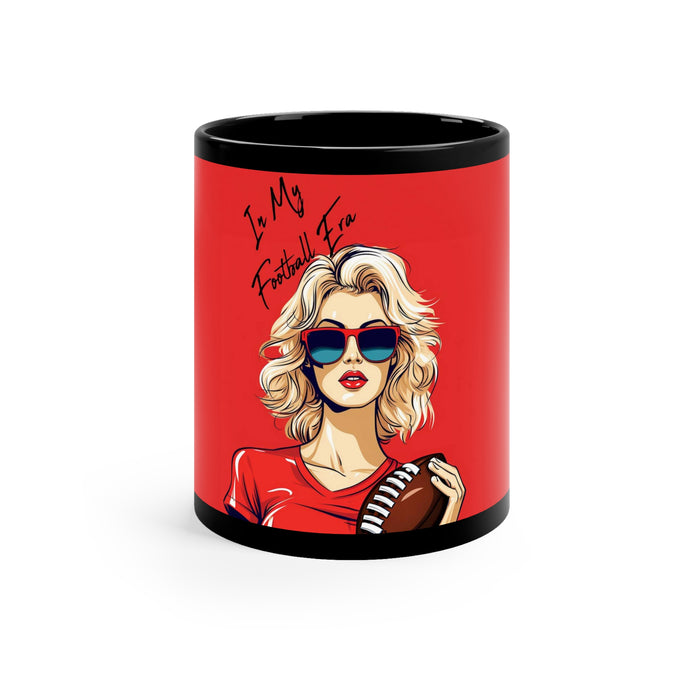 DistinctInk Black Coffee Mug - an In My Football Era design
