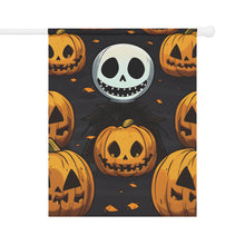 DistinctInk Garden & House Banner / Flag with Ghastly Skeleton Pumpkins Design for Halloween