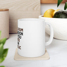 DistinctInk Glossy White Coffee / Tea Mug - Drinking Rum Before Noon Makes You A Pirate