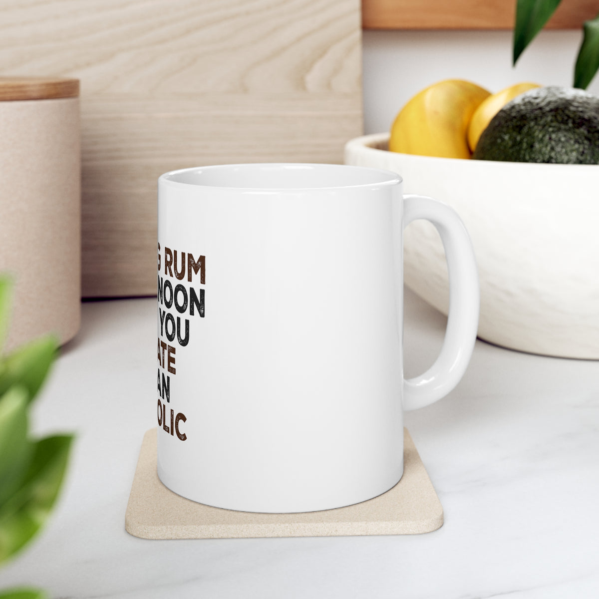 Glossy White Coffee / Tea Mug - Drinking Rum Before Noon Makes You A Pirate, view 7